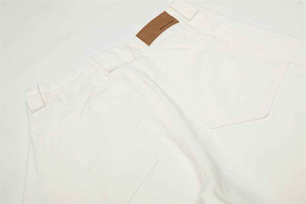 Y2K Stylish Slim Fit White Distressed Denim Jeans