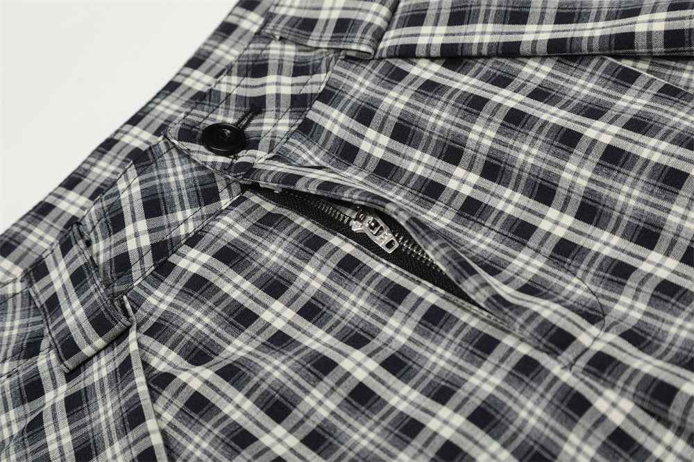 Retro Relaxed Plaid Casual Wide Leg Jogger