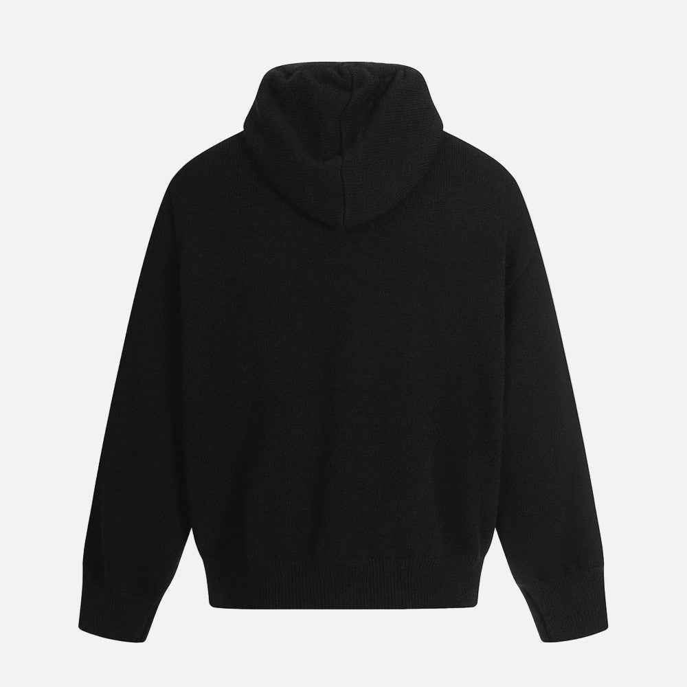 Stylish Solid Color Oversized Hooded Knit Cardigan