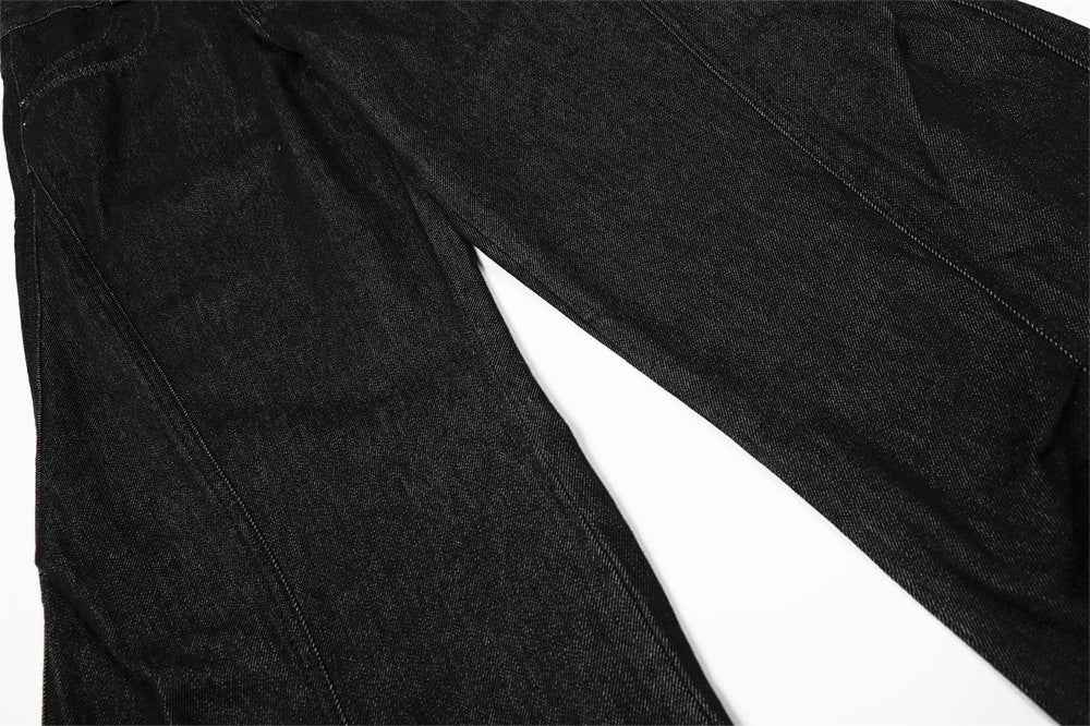 Stylish Deconstructed Pleated Wide Leg Jeans