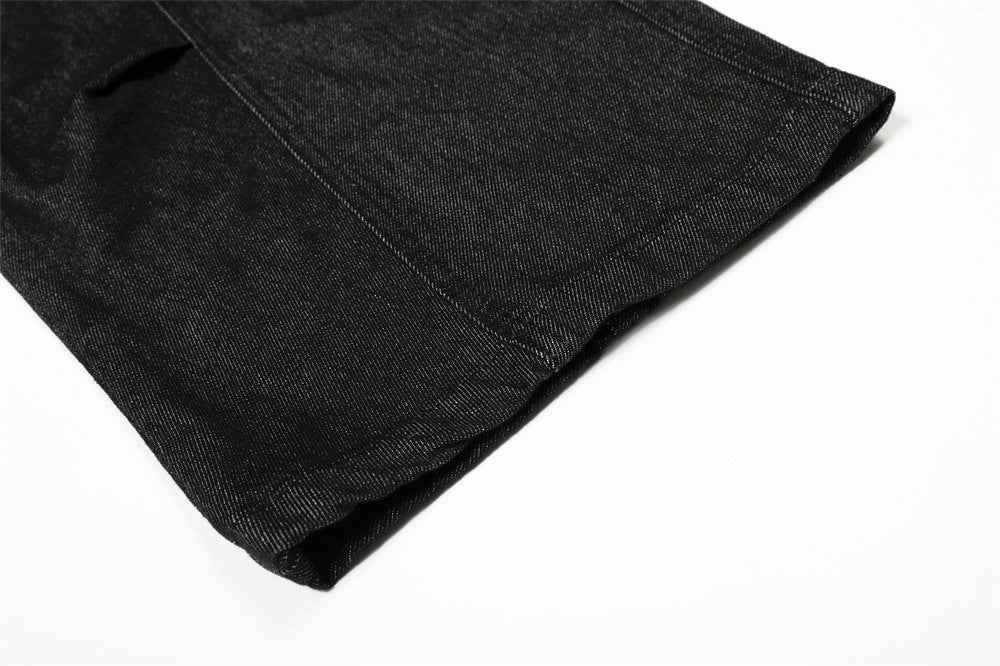 Stylish Deconstructed Pleated Wide Leg Jeans