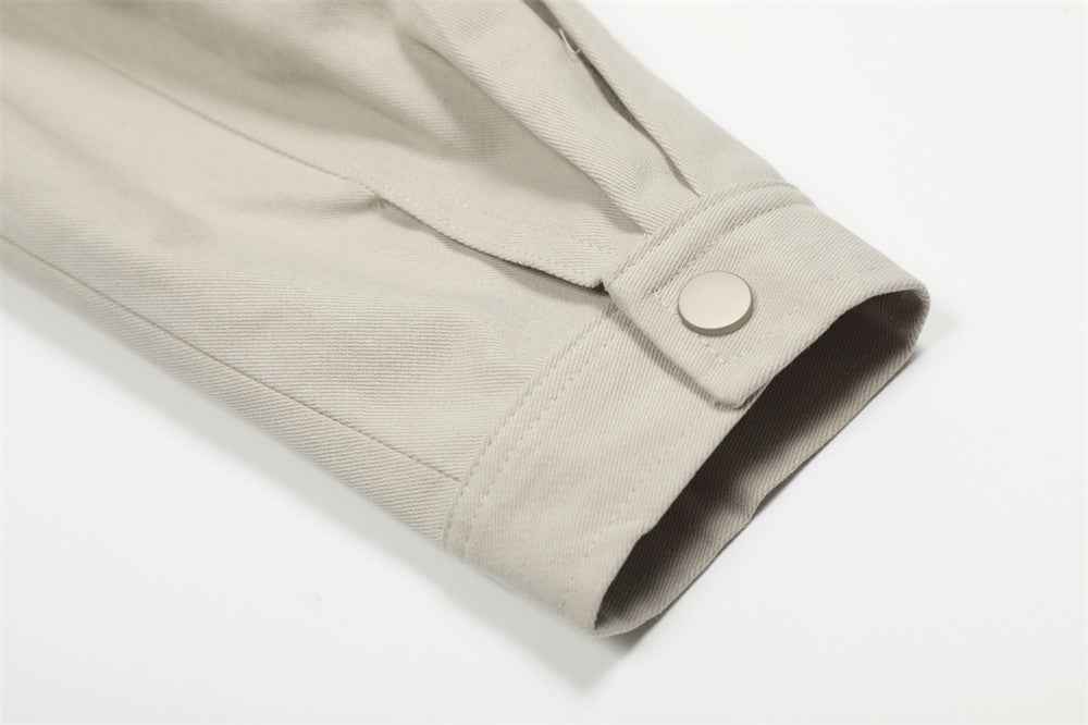 Stylish Retro Solid Color Spring Vibe Pilot Jacket