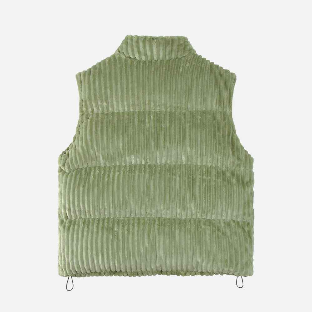 Winter Warm Loose Corduroy High Neck Vest