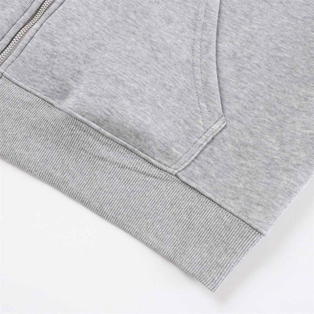 Heavyweight Metal Studs Zip-Up Hooded Sweatshirt