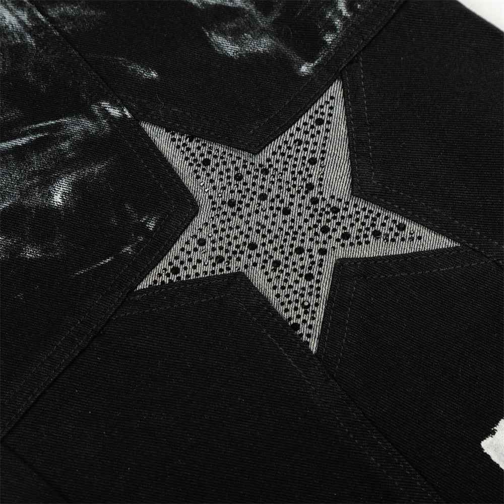 Unique Graffiti Paint Splatter Loose Wide-Leg Jeans
