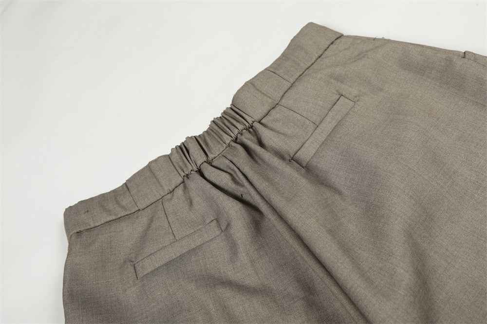 Casual Loose Fit Wide Leg Pleated Suit Pants