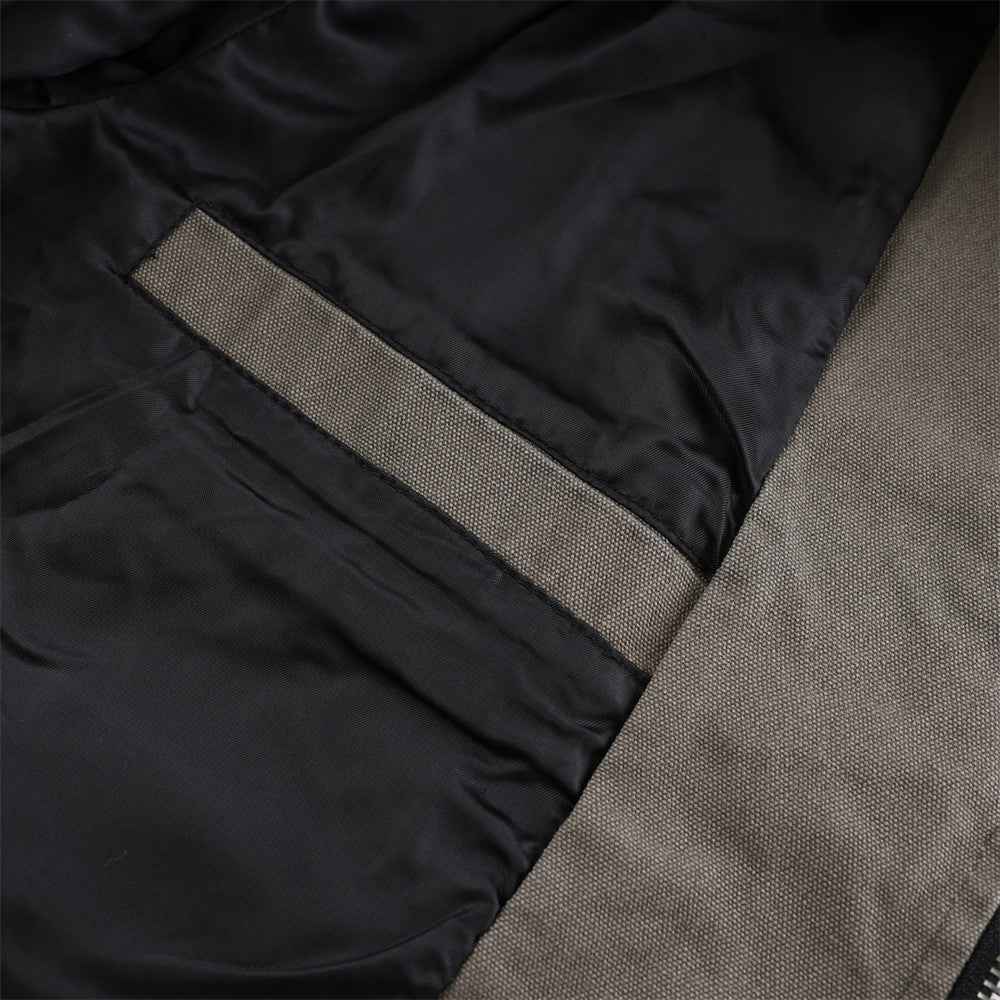Stylish Color Block Stand Collar Retro Utility Jacket
