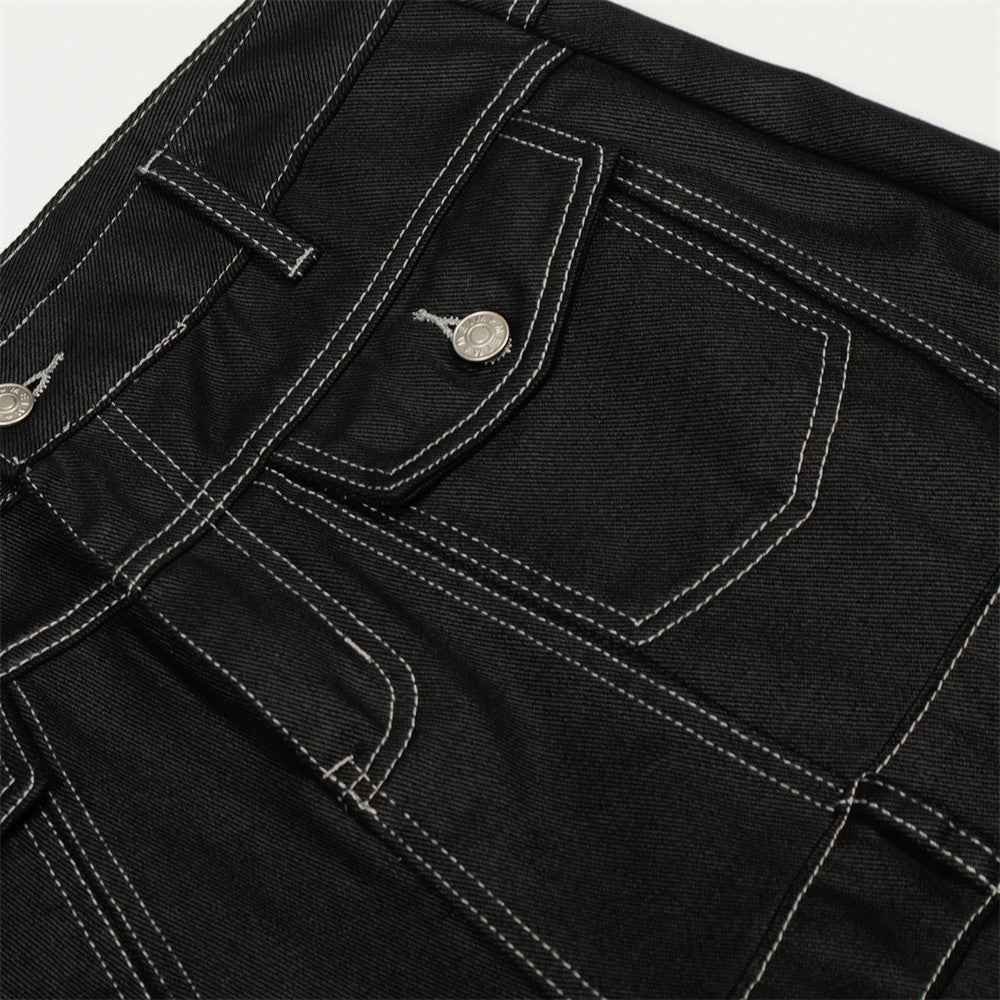 Cutting Edge Distressed Denim Wide-Leg Jeans