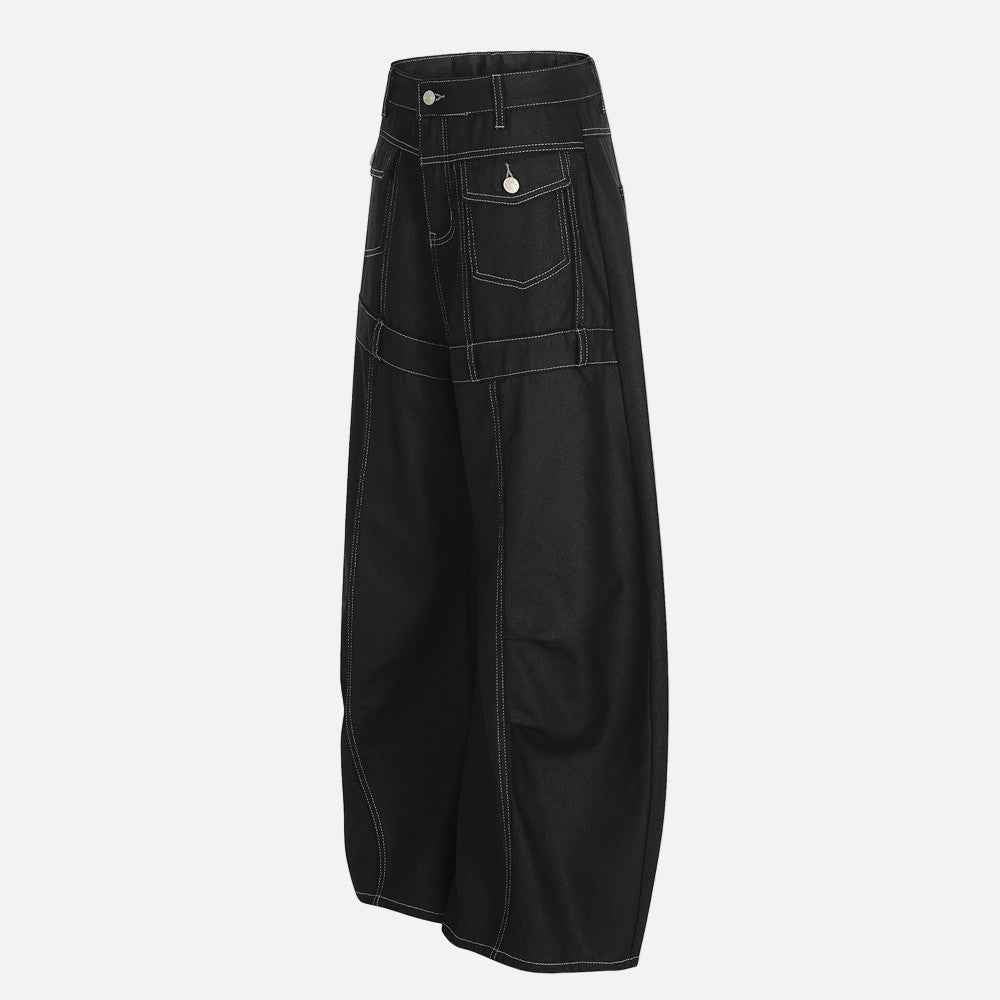 Cutting Edge Distressed Denim Wide-Leg Jeans