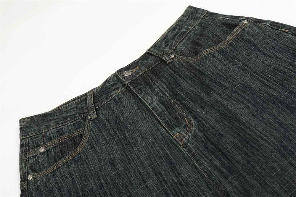 Flattering Streetwear Nostalgic Denim Straight Leg Jeans