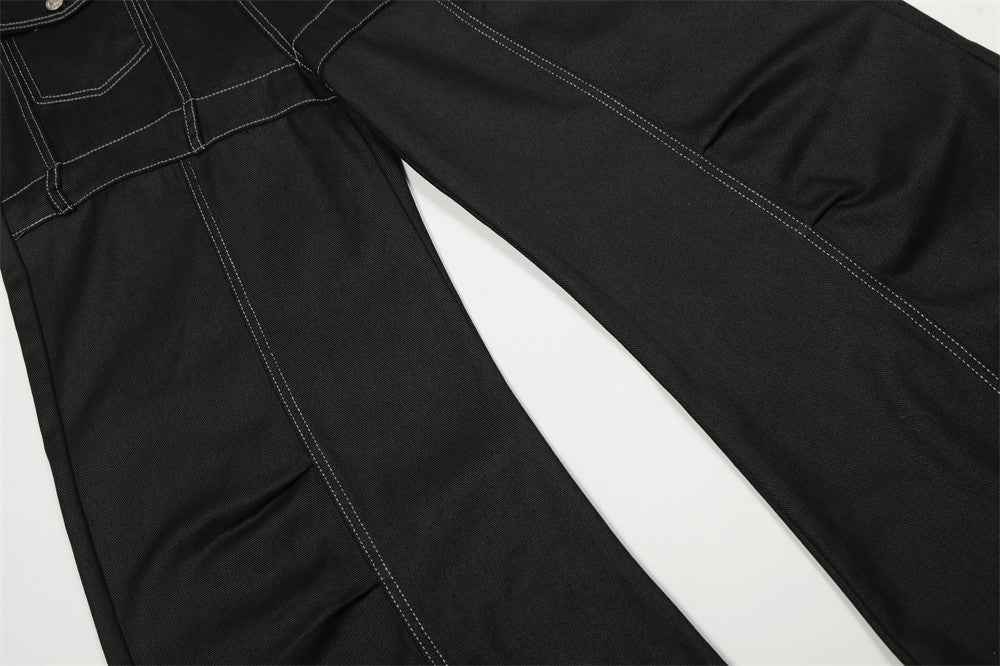 Cutting Edge Distressed Denim Wide-Leg Jeans