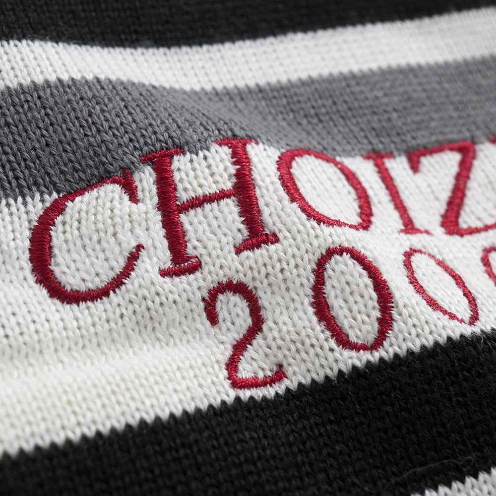 Fashionable Striped Collared Polo Sweater