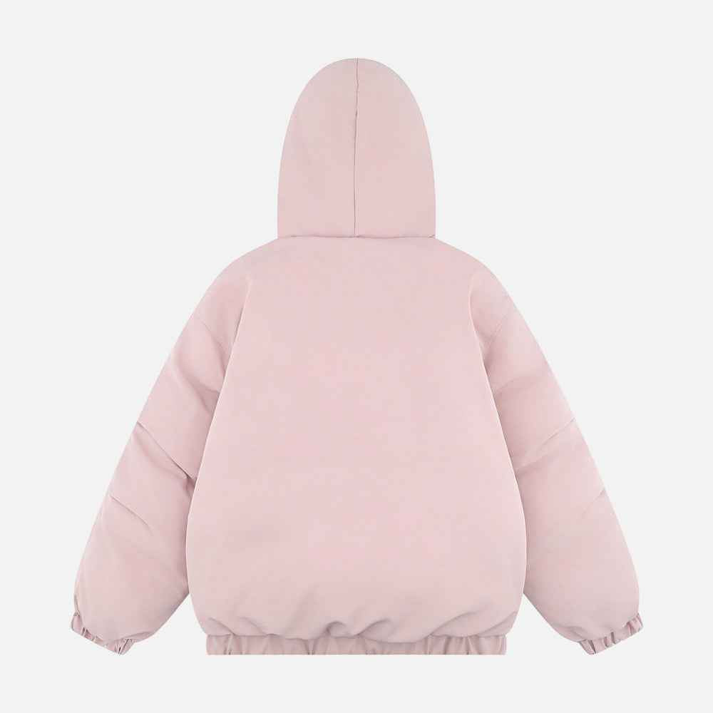 Heavyweight Winter Zipper Hooded Bomber Jacket
