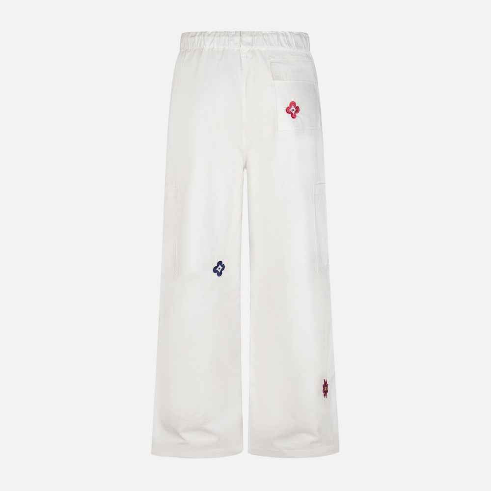 Stylish European Star Embroidered Wide Leg Pants