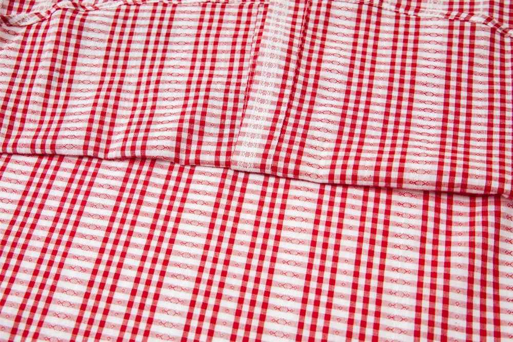 Vintage Vibe Badge Embroidered Plaid Long Sleeve Shirt