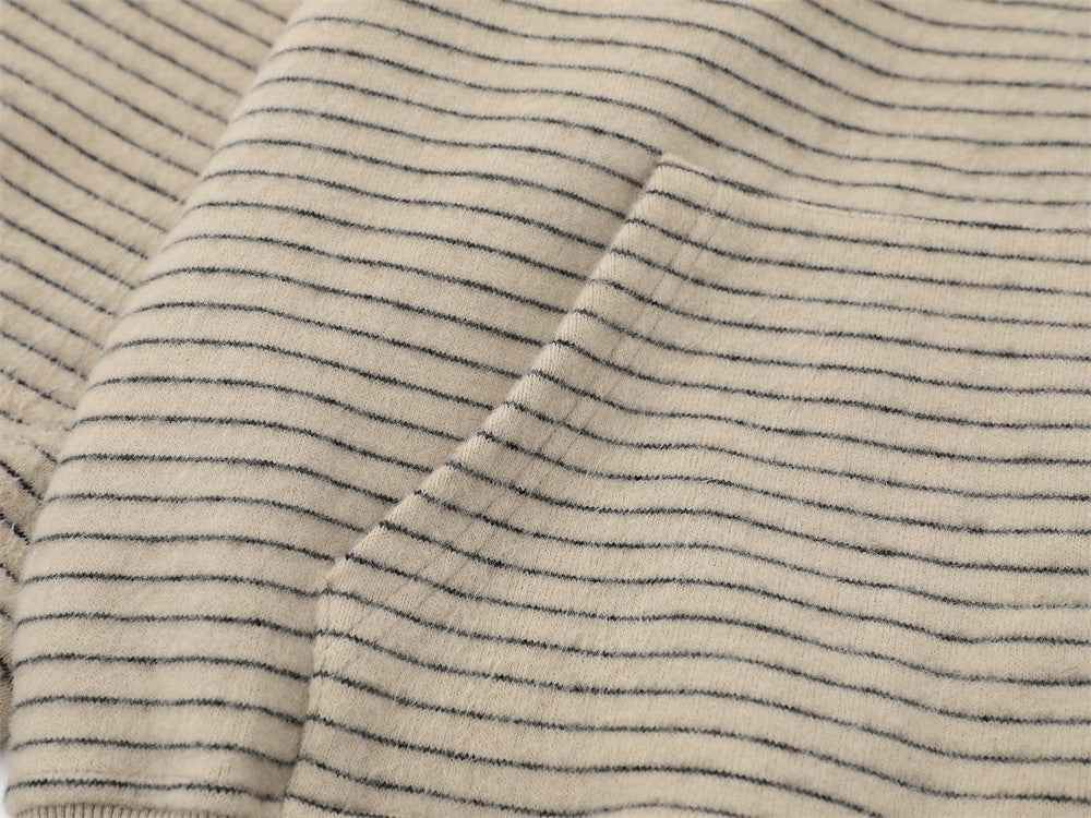 Vintage Striped Loose Fur Hooded Casual Sweatshirt