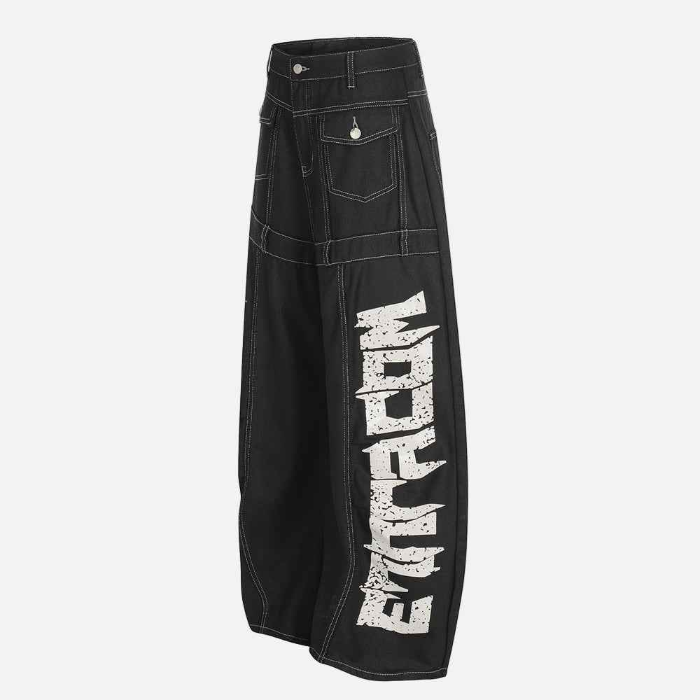 Split Design Coated Denim Jeans