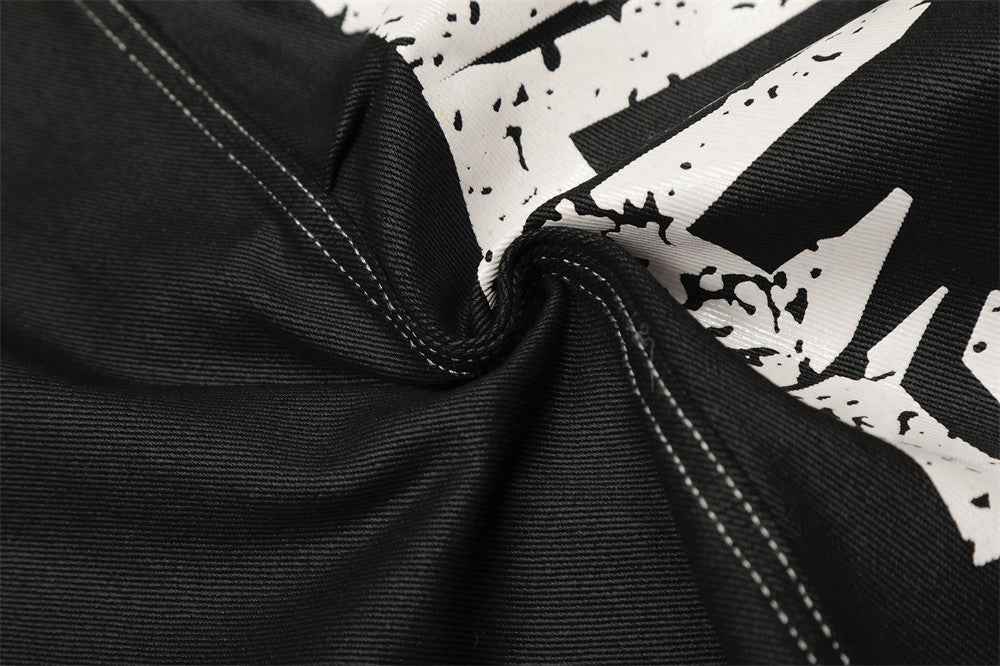 Split Design Coated Denim Jeans