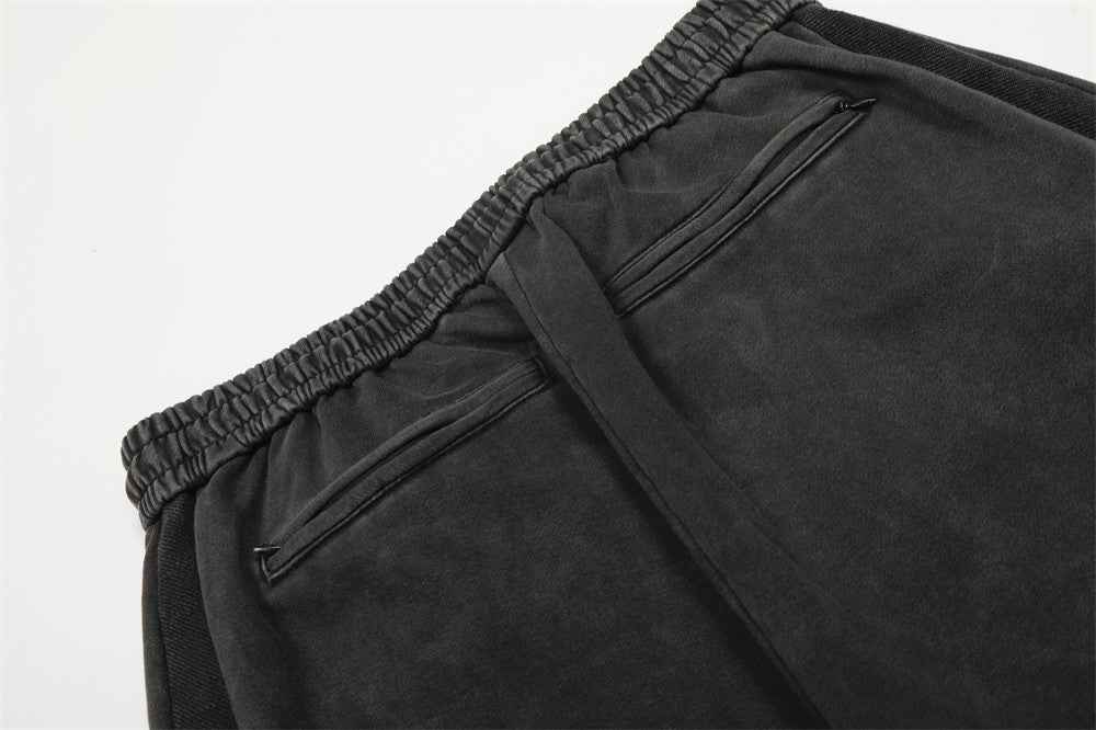 Vintage Letter Print Distressed Loose Wide-Leg Sweatpants