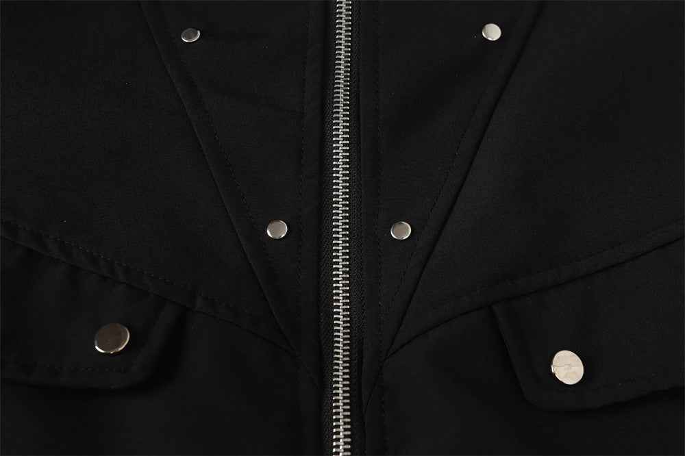 Punk Metal Studded Deconstructed Loose Jacket