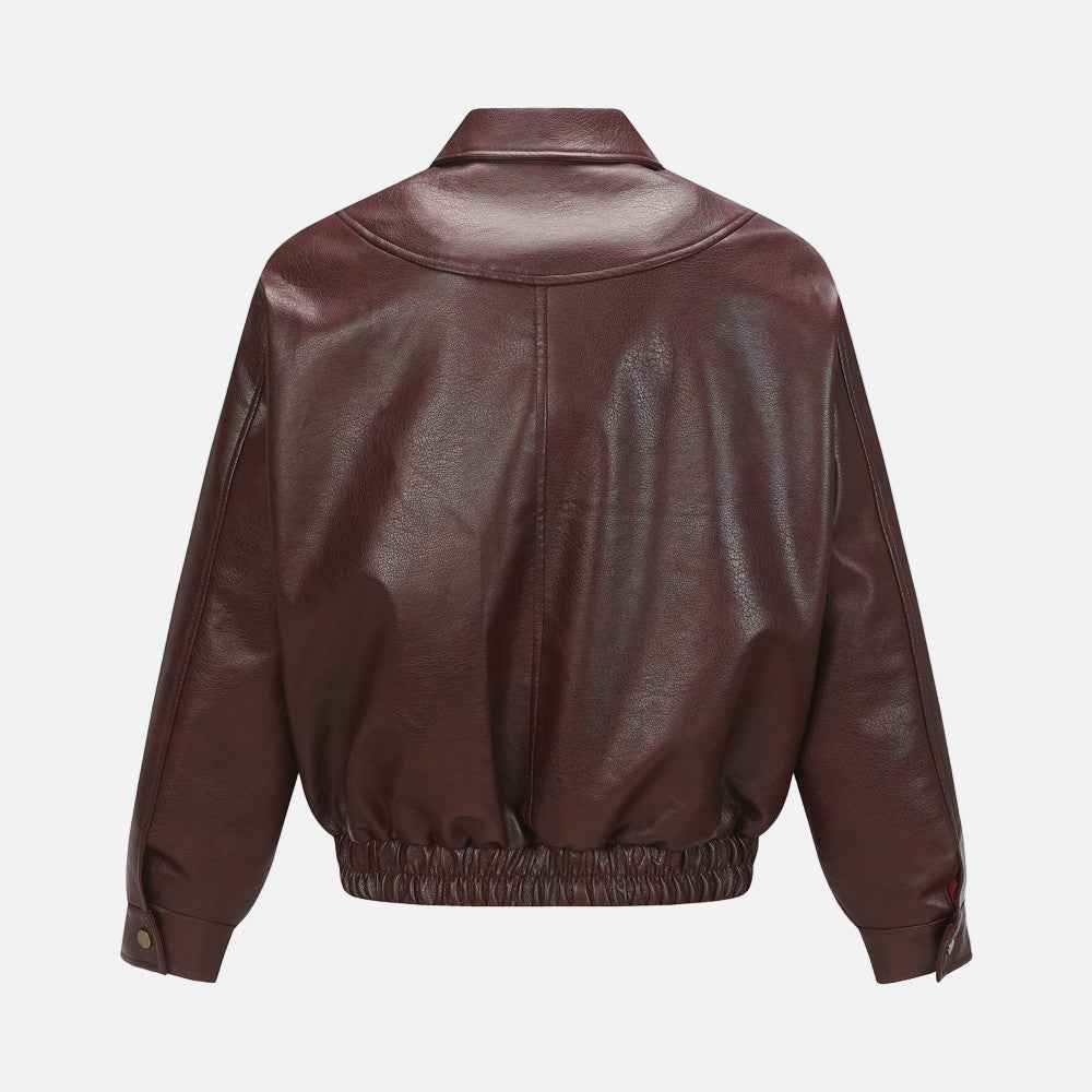 Modern Sleek Motion Edge Zipper Leather Jacket