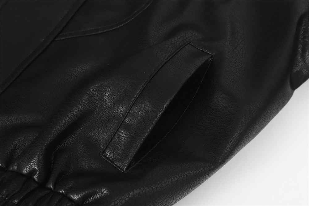 Modern Sleek Motion Edge Zipper Leather Jacket