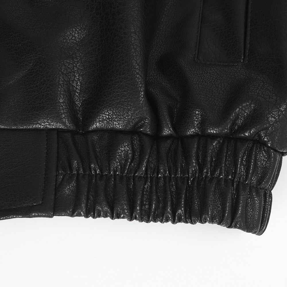 Modern Sleek Motion Edge Zipper Leather Jacket