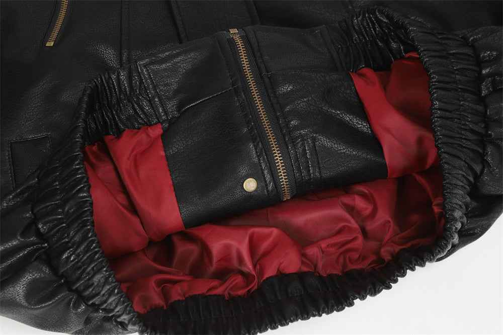 Modern Sleek Motion Edge Zipper Leather Jacket