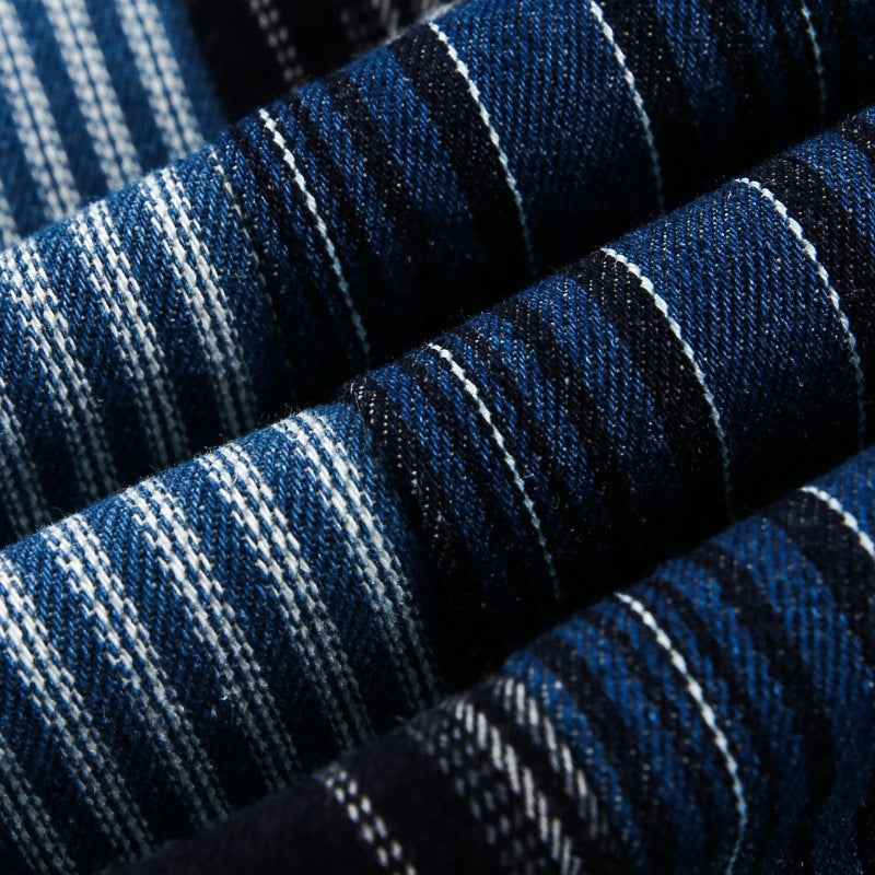 Streetwear Artisan Blend Checkered Denim Jacket