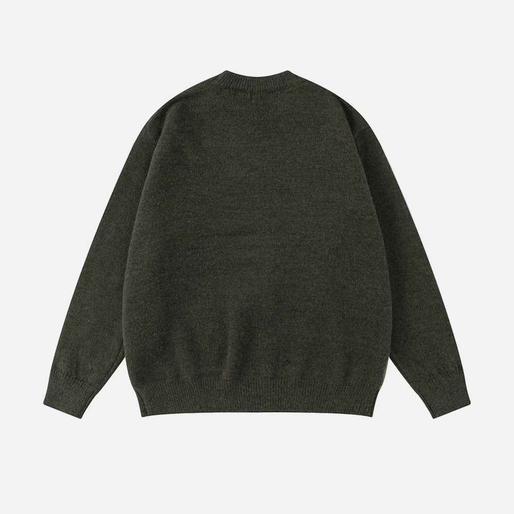 Trendy Loose Fit Ripped Crewneck Sweater