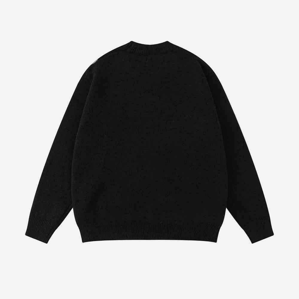 Trendy Loose Fit Ripped Crewneck Sweater