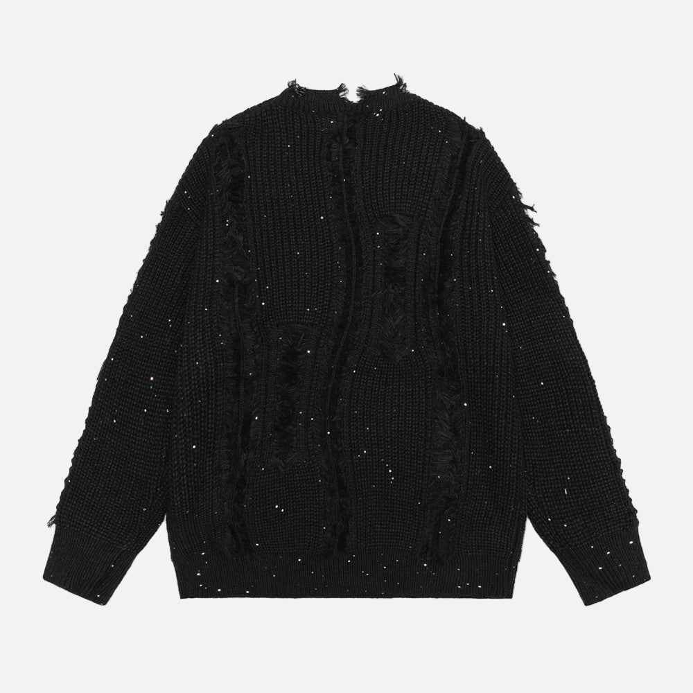Breathable American Trend Tassel Destruction Sweater