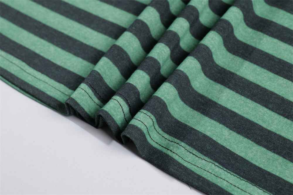Retro Striped Loose Crewneck Long Sleeve T-Shirt