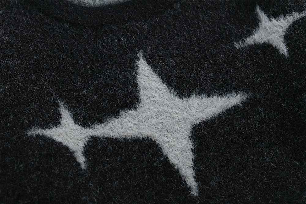 Cozy Jacquard Star Crewneck Knitted Sweater