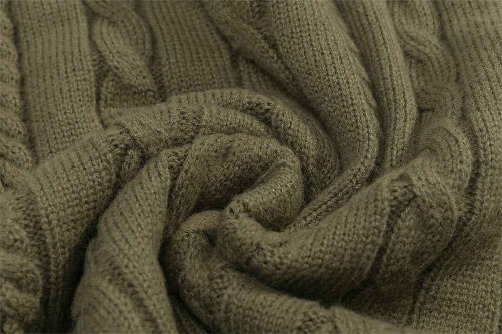 Twist Tear Contrast Stitch Ripped Crewneck Sweater