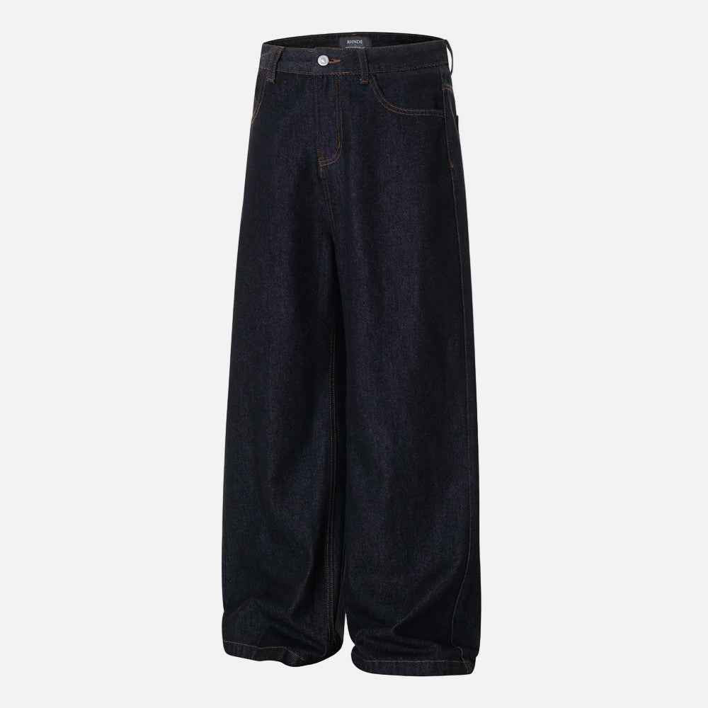 Streetwear American Plant Letter Printed Denim Jeans