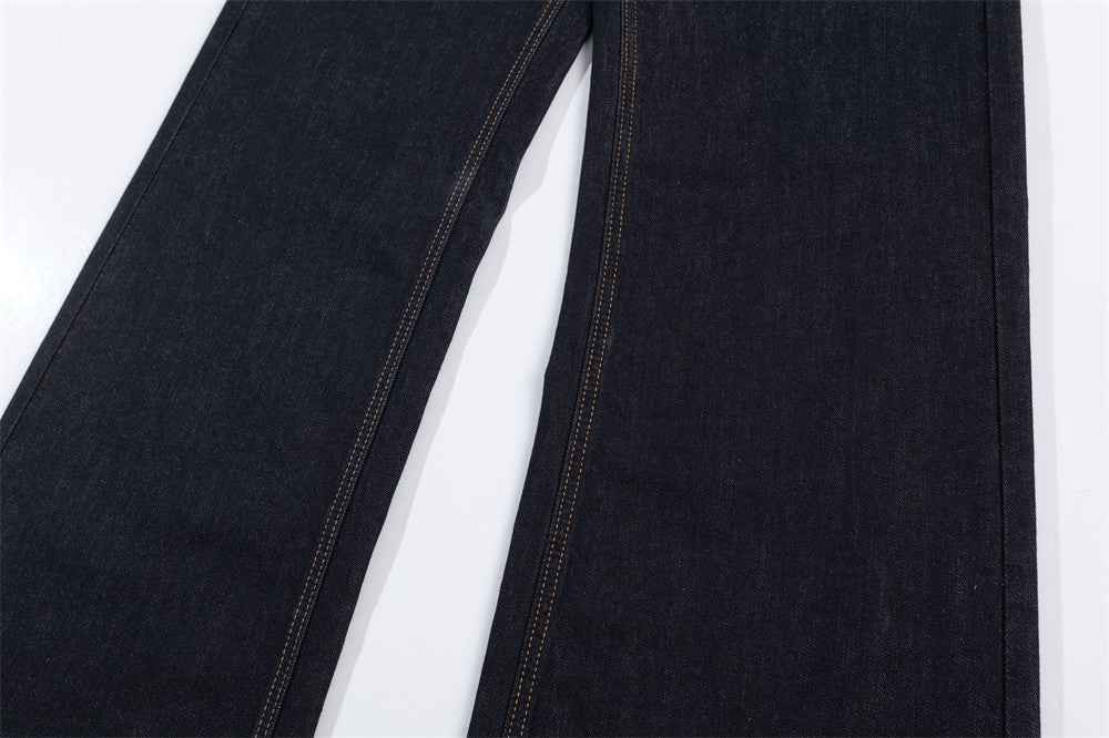 Trendy Simple Straight Leg Denim Jeans