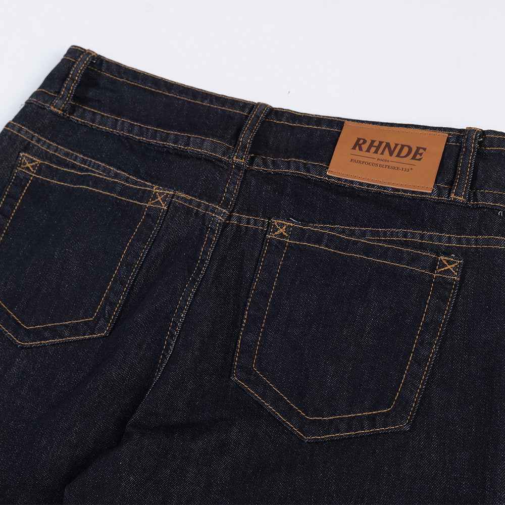 Trendy Simple Straight Leg Denim Jeans