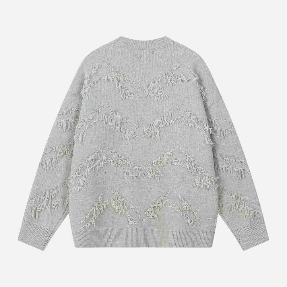 Fashionable Jacquard Crewneck Knitted Sweater