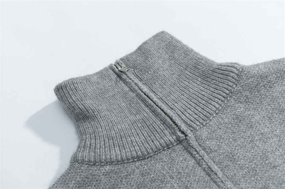 Y2K Retro Stripe Half Zip Turtleneck Sweater