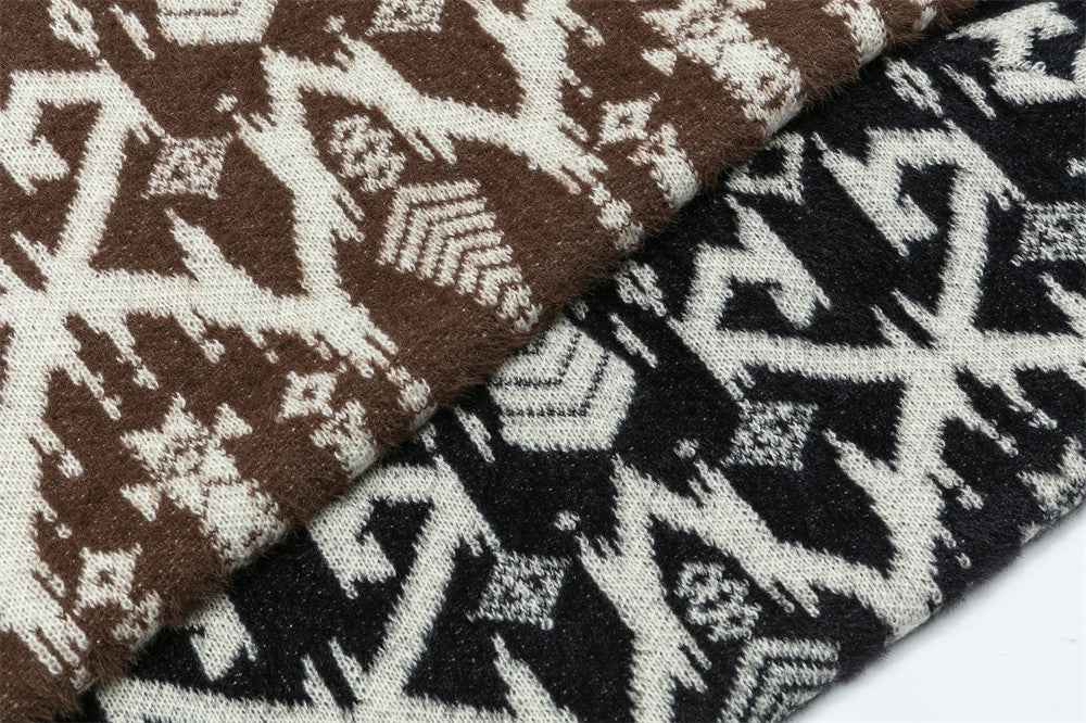 Trendy Stacking Collar Jacquard Turtleneck Sweater
