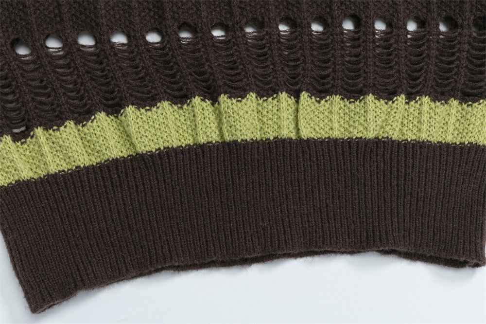 Spring Colorful Stripe Crewneck Sweater
