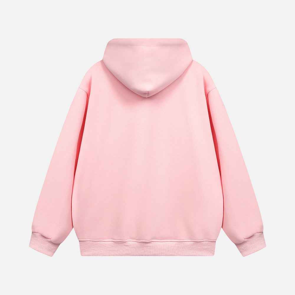 Stylish American Vibe Loose Zip-Up Hooded Sweatshirt