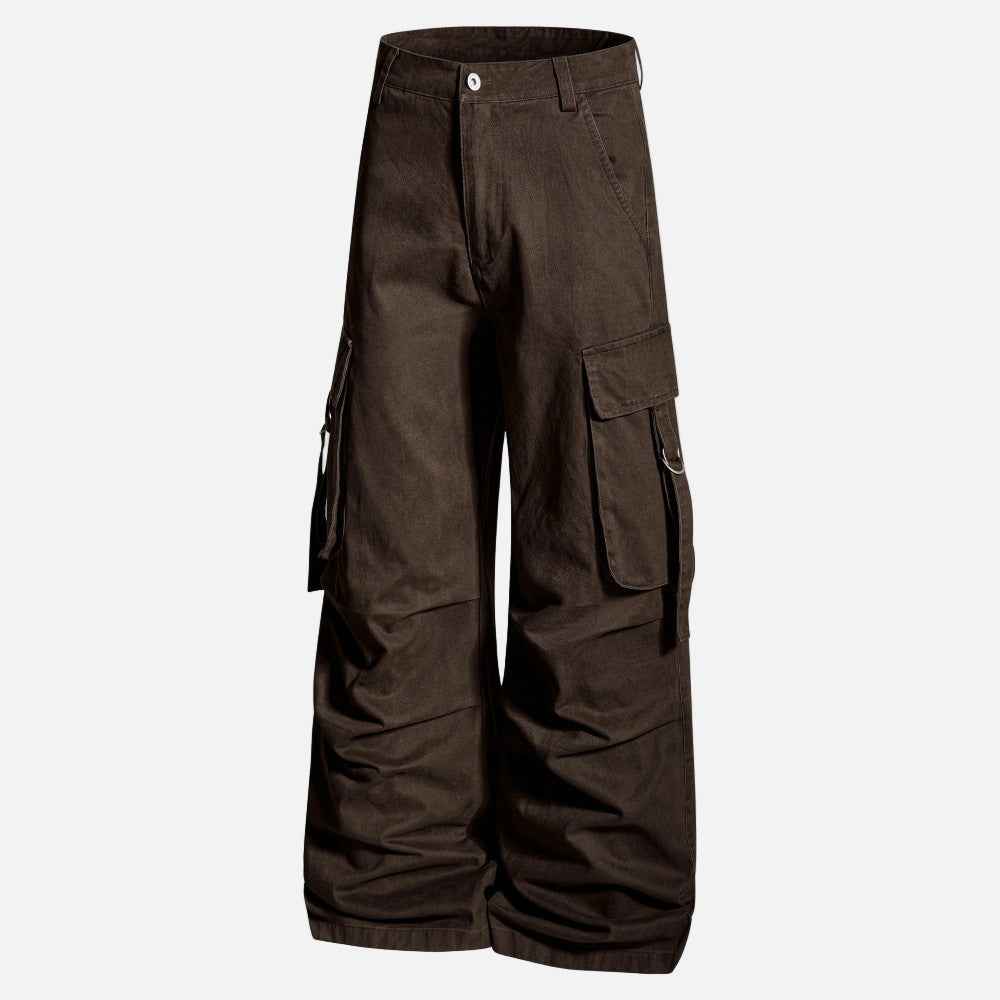 Bold Print Workwear Pleated Paratroopers Cargo Pants
