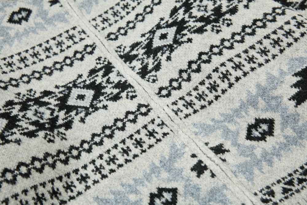 Vertical Collar Jacquard Pattern Cardigan