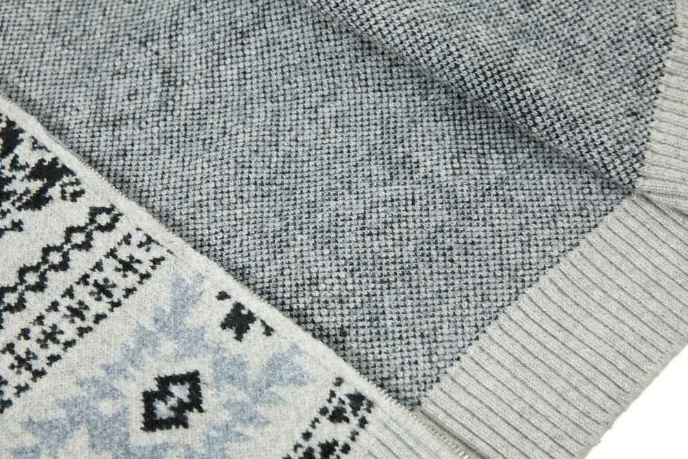Vertical Collar Jacquard Pattern Cardigan
