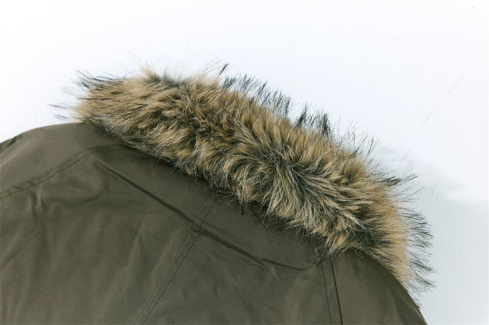 Stylish Multi Pocket Faux Fur Collar Jacket - Luxuryurbanwear