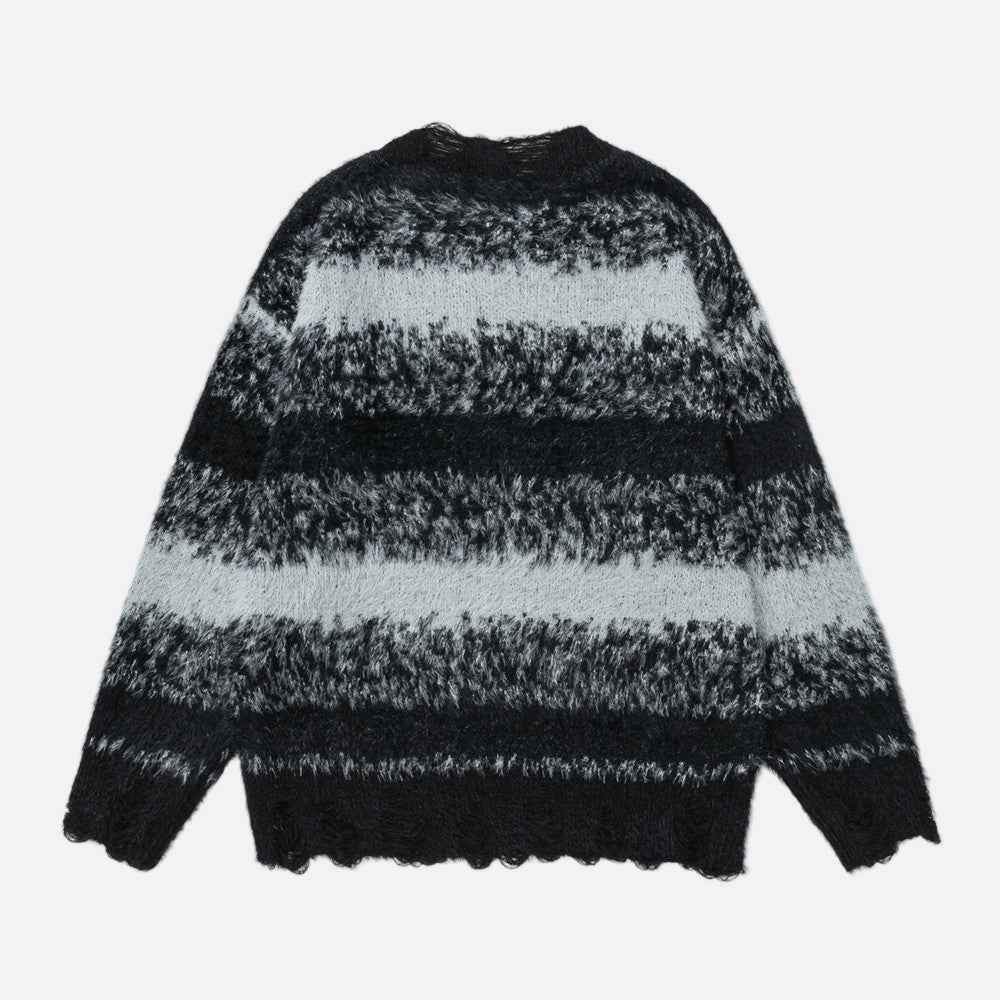 Streetwear Contrast Color Stripe Crewneck Sweater