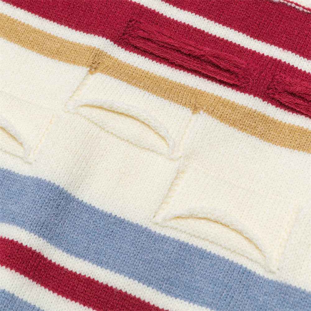 Winter Stylish Contrast Stripe Crewneck Sweater