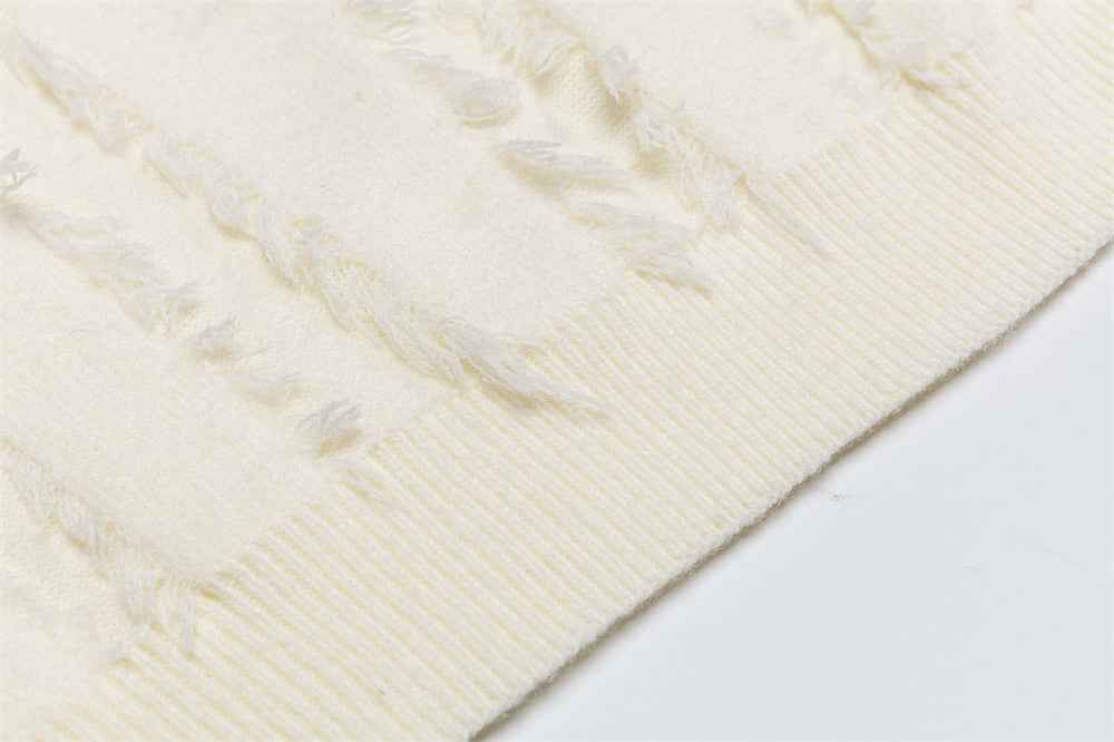 European Fringed Turtleneck Knitted Polo Sweater